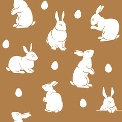 Rabbit pattern easter brown