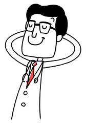 イラスト素材:医師　のんびりリラックス