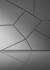 Grey color metal plate on interior background