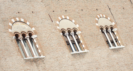 Mantova: windows of the historic building