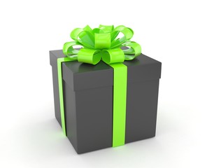 gift box with bows isolated on white