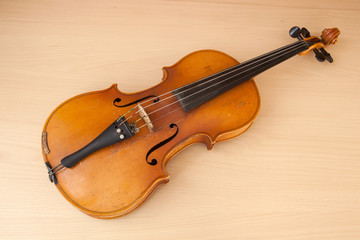 Fototapeta na wymiar Old violin music concept