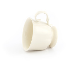empty vintage tea or coffee cup on white background