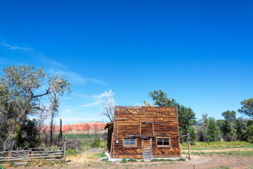 Old abandoned Wild West style building in Ten Sleep, Wyoming