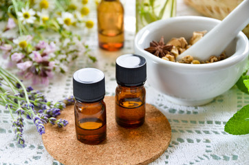 natural therapy with essential oils and herbs