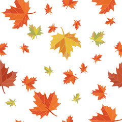 Seamless pattern of leaves background.