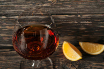 brandy in large round glass