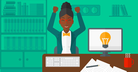 Woman working at office.