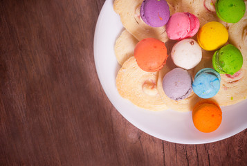 colorful french macaroons