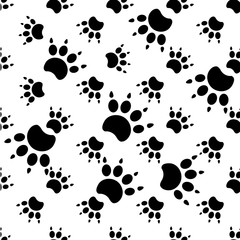 Traces of cat Textile Pattern. Vector seamless.