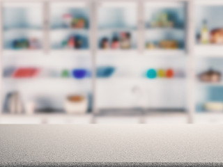 granite counter top with kitchen cabinet background