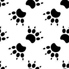 Traces of cat Textile Pattern. Vector seamless.