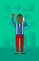 Happy successful businessman.