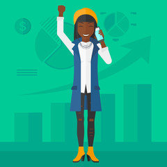 Happy successful business woman.