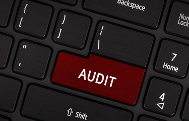 Audit text on red keyboard button