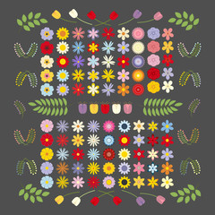 Fototapeta na wymiar Flower pattern set