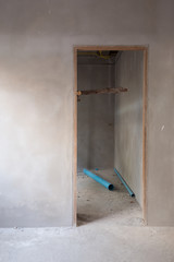 structural door and wall in residential, construction site