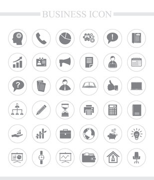 36 business icons for web and mobile. Vector icon set.