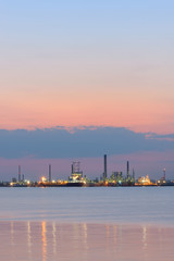 Petrochemical  refinery at sea