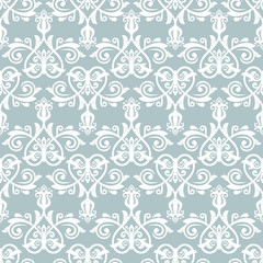 Oriental vector classic blue and white ornament. Seamless abstract background with repeating elements