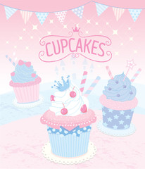 Cupcakes design on princess theme