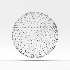3d Sphere. Global Digital Connections. Technology Concept. Vector Illustration.
