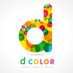 Colored D logo. Discussion business "d" logo colorful vector template