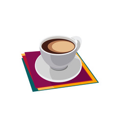 Icon cup of coffee isolated on white background.