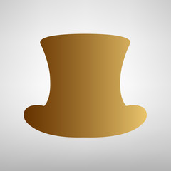 Top hat sign. Flat style icon