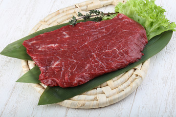 Raw beef steak