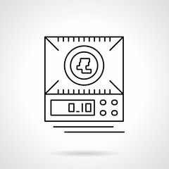 Digital scales flat thin line vector icon