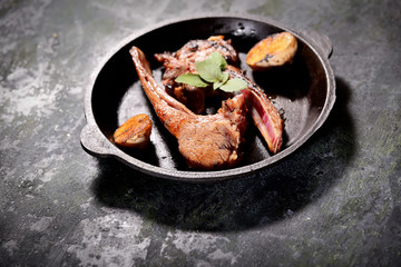 Organic Grilled Lamb Chops with Garlic