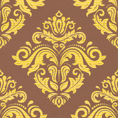 Oriental vector classic golden ornament. Seamless abstract background with repeating elements