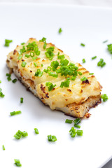 cod baked with mashed potatoes