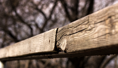 old wooden railing