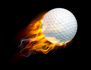 Naklejki  Piłka golfowa w ogniu