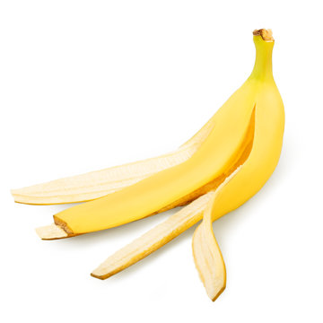 banana skin isolated on white
