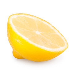 sliced lemon isolated on white