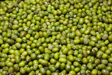 Green mung beans as background