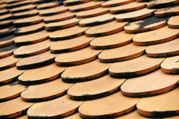 Old red clay tiles