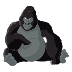 Obraz premium Cartoon smiling gorilla