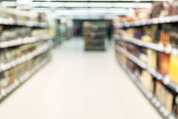 Blurred interior of shopping mall.