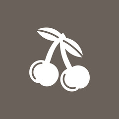 Cherry & Berry Icon on Dark Gray Color. Eps-10.