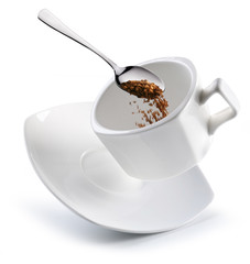 Preparation of instant coffee. Conceptual picture.
