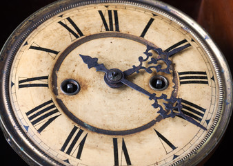 Fototapeta na wymiar Vintage clock close-up