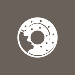 Donuts Icon on Dark Gray Color. Eps-10.