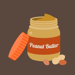 Peanut butter vector, flat design