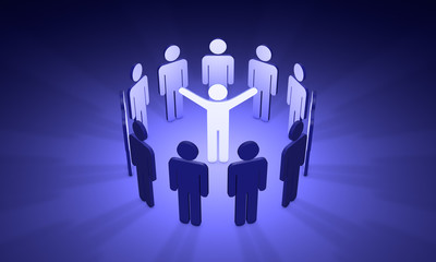 Agitator and agitation (symbolic figures of people)