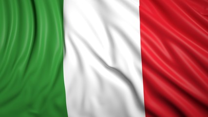 Wavy flag of Italy closeup background