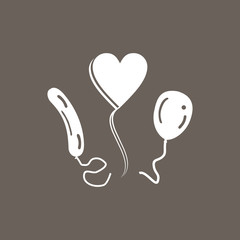 Balloon Icon on Dark Gray Color. Eps-10.